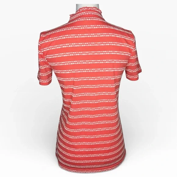 Tory Burch Peach and White Buttoned Top Size XS - Picture 3 of 9